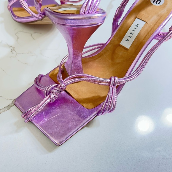 Miista Purple Metalic Leather Slingback Sandals, size 10 - Picture 5 of 7